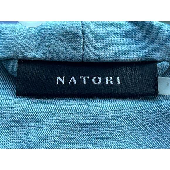 Natori Soft Luxe Shangra-La Tencel Robe Blue Belted Lace Trim Sleeves Sz Small - Picture 14 of 16